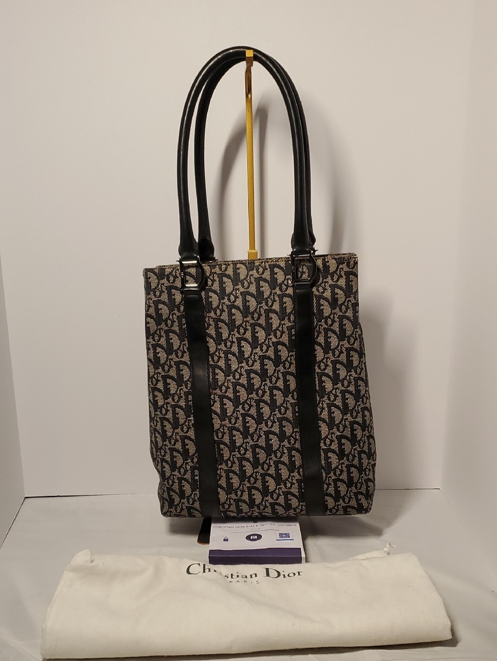 Christian Dior Black and Beige Jacquard Monogram Tote - Picture 1 of 15